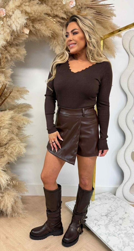 SCHULP BASIC RIB TOP 98013-5 CHOCO SCHULP BASIC RIB TOP 98013-5 CHOCO
