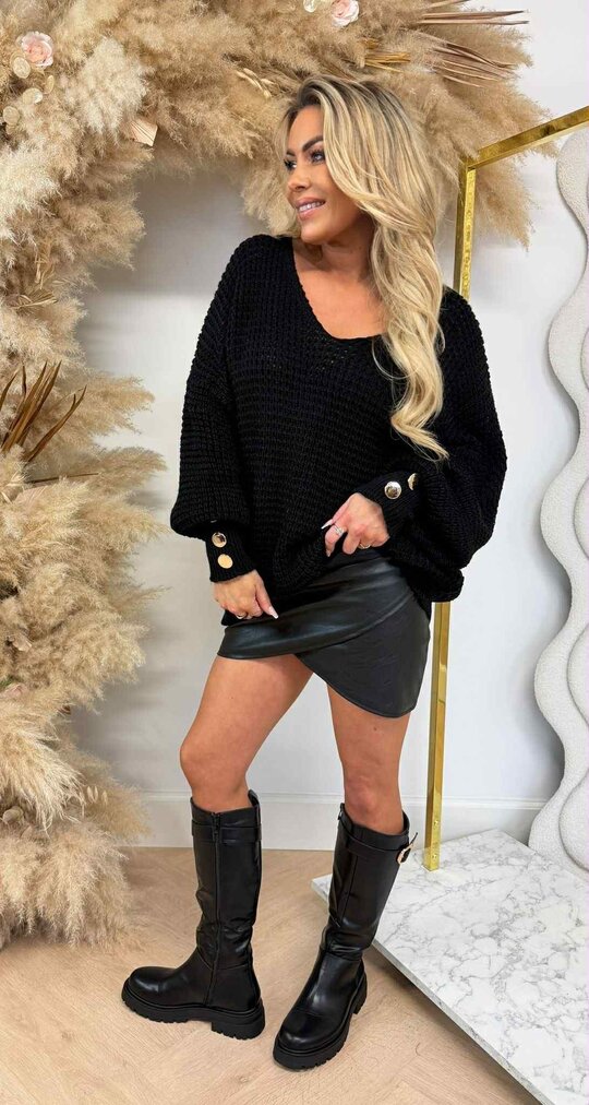 KNITTED BUTTON TRUI BLACK