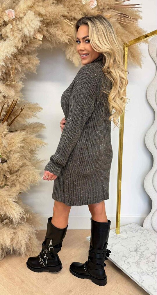 SPARKLE KOL DRESS TAUPE SPARKLE KOL DRESS TAUPE