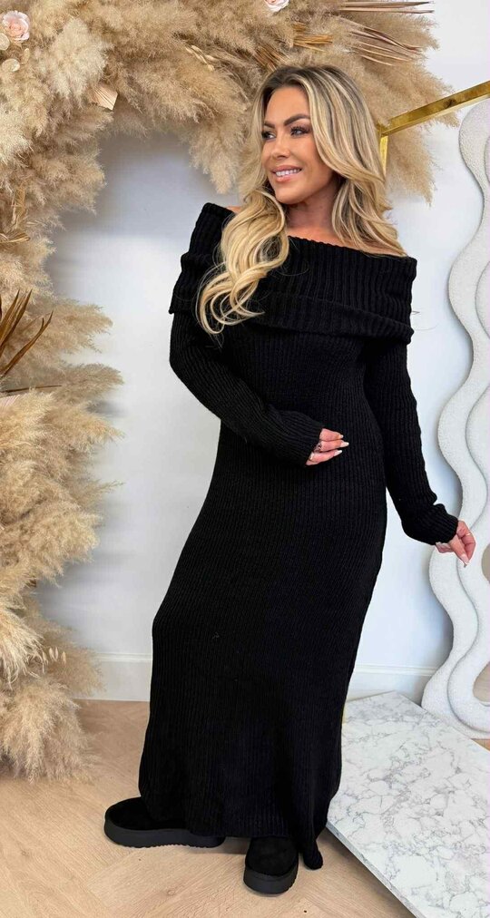 OFFSHOULDER MAXI DRESS BLACK OFFSHOULDER MAXI DRESS BLACK