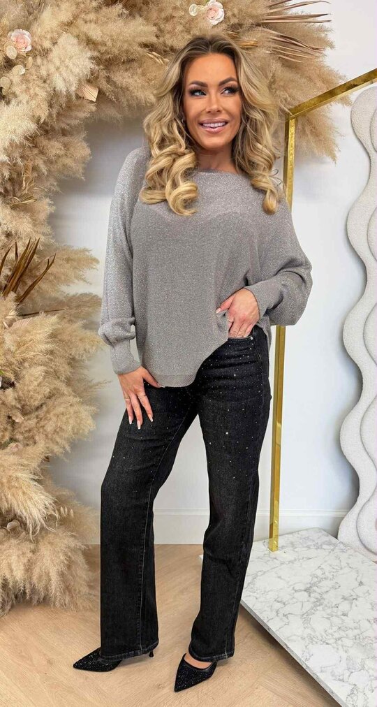 LUREX SPARKLE SWEAT SILVER LUREX SPARKLE SWEAT SILVER