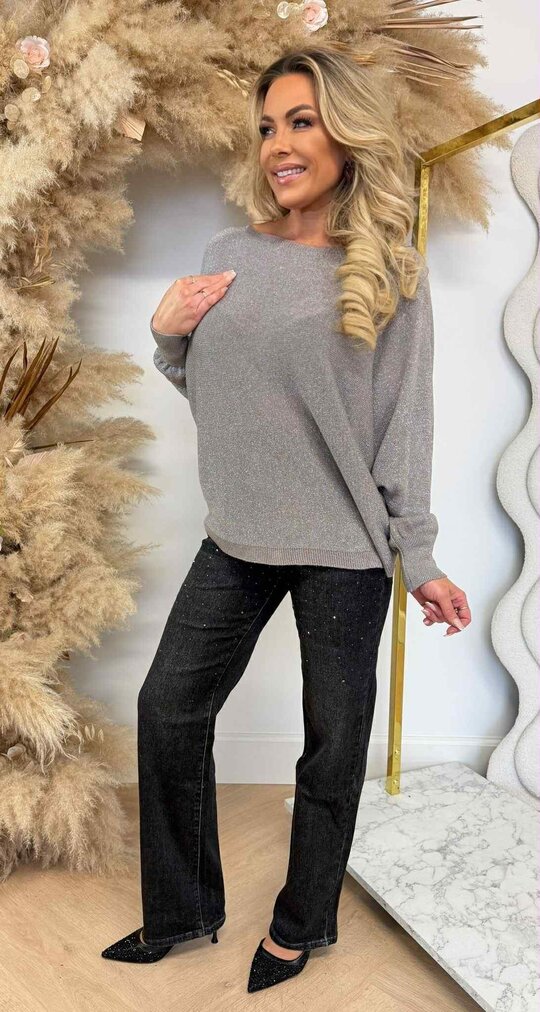 LUREX SPARKLE SWEAT SILVER LUREX SPARKLE SWEAT SILVER