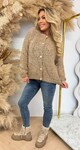 SOFT TEDDY BUTTON VEST/SWEAT 0165 TAUPE SOFT TEDDY BUTTON VEST/SWEAT 0165 TAUPE