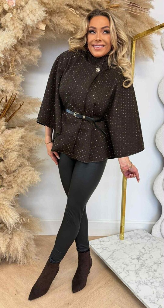 GLITTER GIRL PONCHO + BELT CHOCO GLITTER GIRL PONCHO + BELT CHOCO