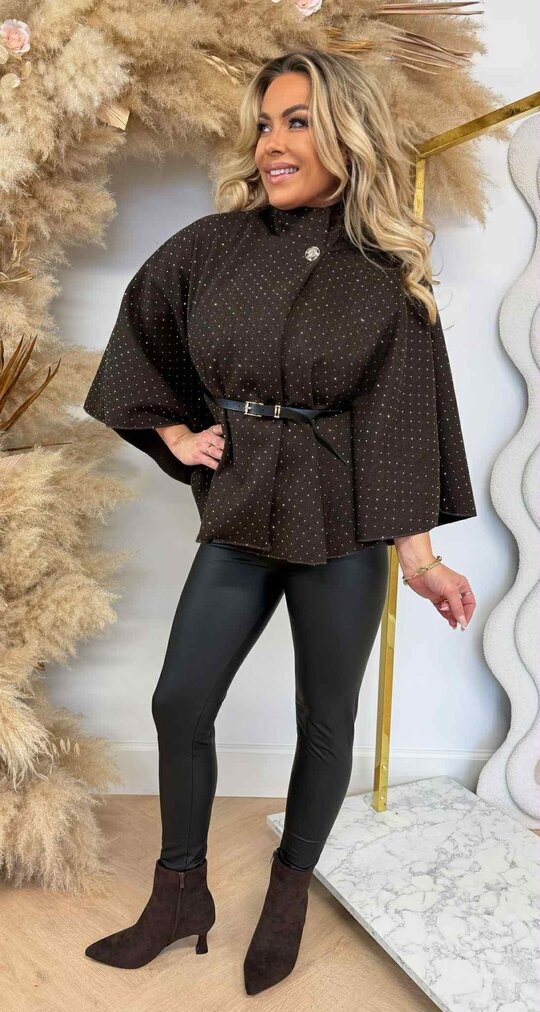 GLITTER GIRL PONCHO + BELT CHOCO GLITTER GIRL PONCHO + BELT CHOCO