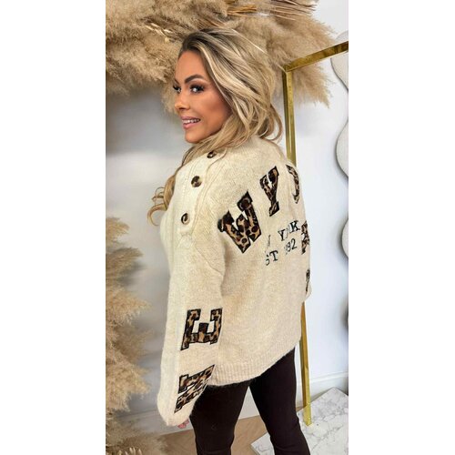LEO BUTTON SHINE SWEAT 7513 BEIGE LEO BUTTON SHINE SWEAT 7513 BEIGE