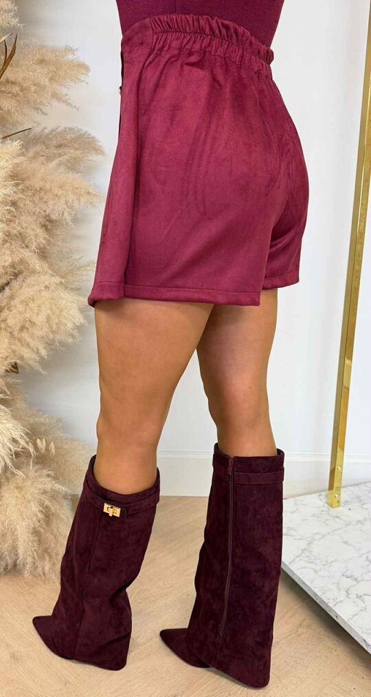 GOLDEN DETAIL SUEDINE SKORT BORDEAUX GOLDEN DETAIL SUEDINE SKORT BORDEAUX