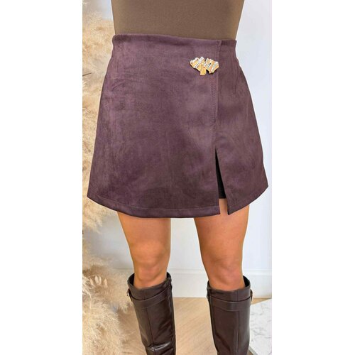 GOLDEN DETAIL SUEDINE SKORT CHOCO GOLDEN DETAIL SUEDINE SKORT CHOCO