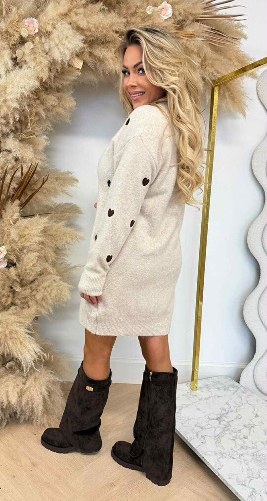 HARTJES KNITTED DRESS AM915 BEIGE HARTJES KNITTED DRESS AM915 BEIGE