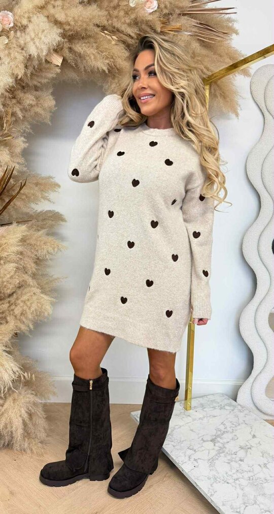 HARTJES KNITTED DRESS AM915 BEIGE HARTJES KNITTED DRESS AM915 BEIGE