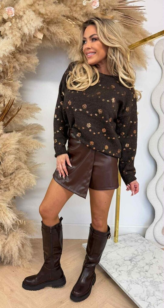 XMAS SEQUIN SWEAT AM922 CHOCO XMAS SEQUIN SWEAT AM922 CHOCO