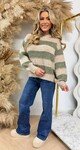 MUSTHAVE  STRIPE SWEAT 1866 BEIGE/MINT