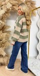 MUSTHAVE  STRIPE SWEAT 1866 BEIGE/MINT