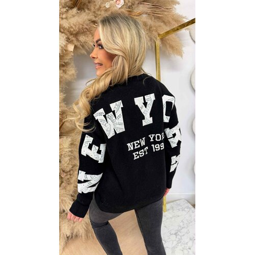 NEW YORK LACE TEKST SWEAT 7825 BLACK NEW YORK LACE TEKST SWEAT 7825 BLACK