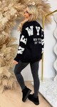 NEW YORK LACE TEKST SWEAT 7825 BLACK NEW YORK LACE TEKST SWEAT 7825 BLACK