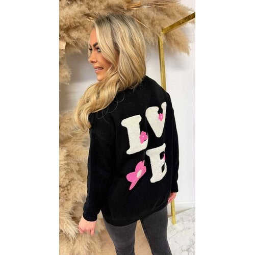 LACE FLOWER SWEAT 332 BLACK LACE FLOWER SWEAT 332 BLACK