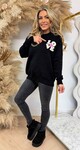 LACE FLOWER SWEAT 332 BLACK LACE FLOWER SWEAT 332 BLACK