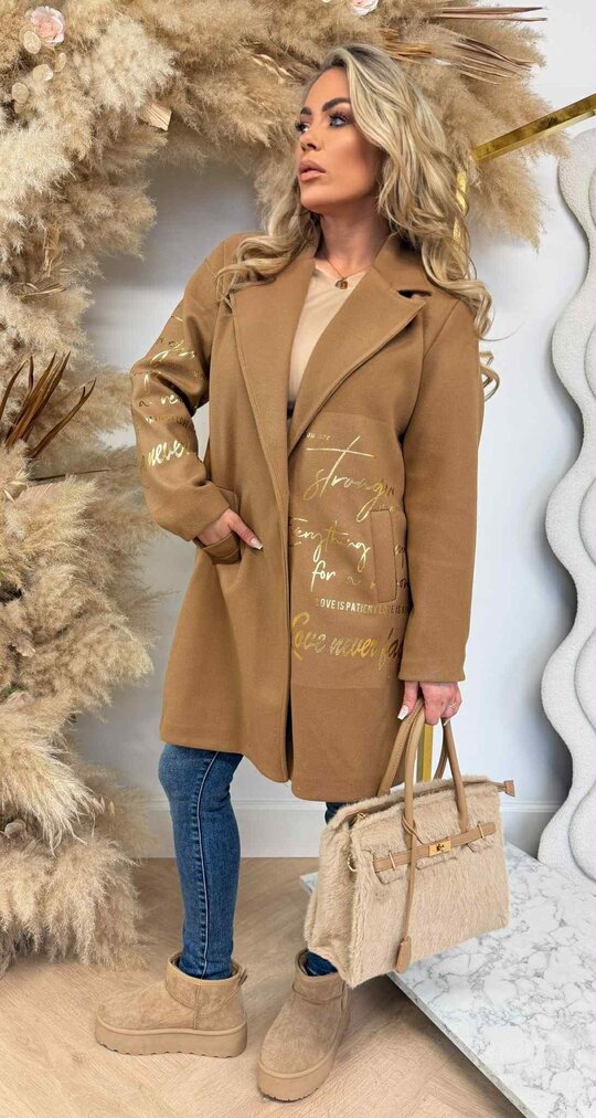 GOLDY TEKST COAT CAMEL GOLDY TEKST COAT CAMEL