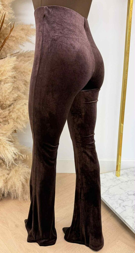 BY SWAN VELVET FLARED PANTS 7301 COFFEE BY SWAN VELVET FLARED PANTS 7301 COFFEE
