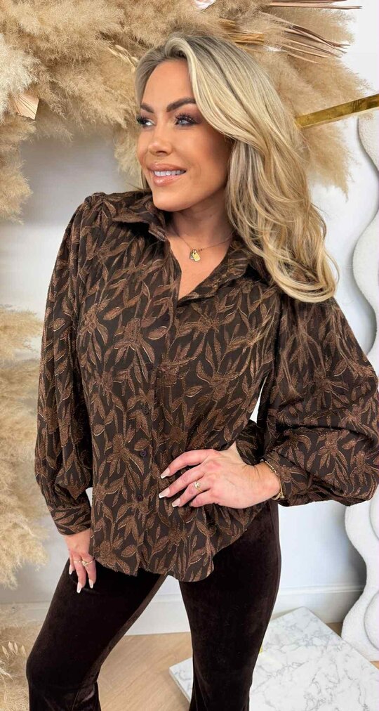 FALL PRINT BLOUSE 5270A CHOCO