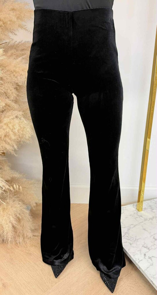 BY SWAN VELVET FLARED PANTS 7301 BLACK BY SWAN VELVET FLARED PANTS 7301 BLACK