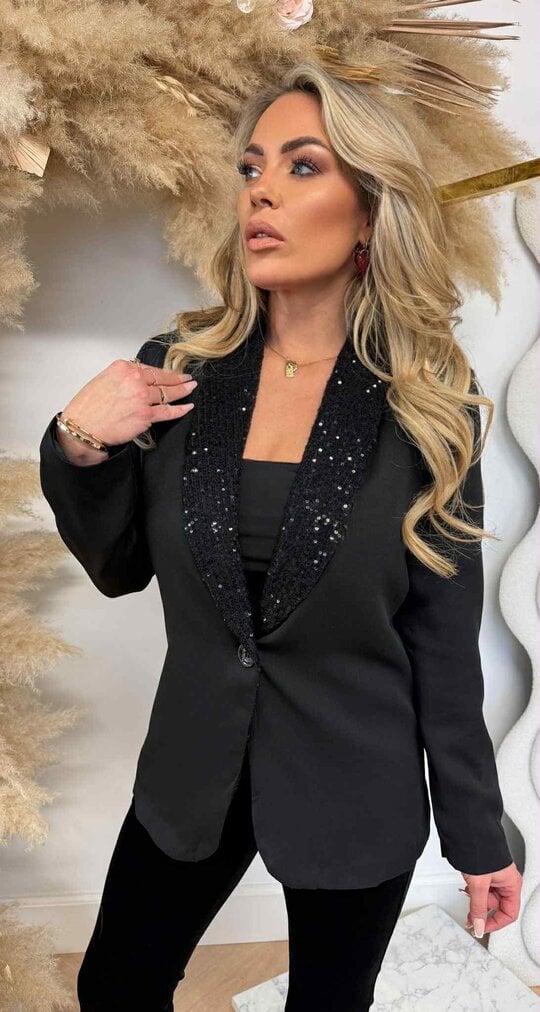 SEQUIN KRAAG BLAZER BLACK SEQUIN KRAAG BLAZER BLACK