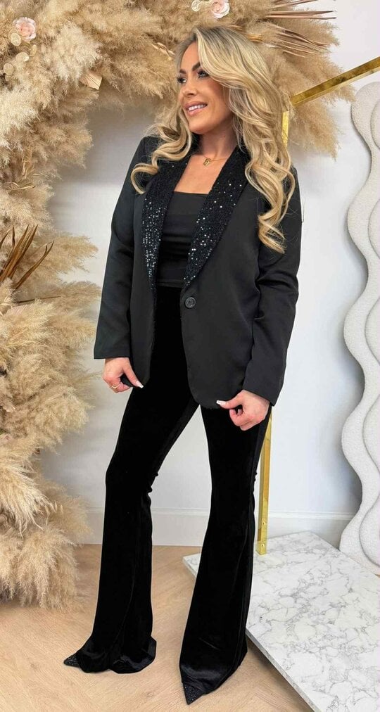 SEQUIN KRAAG BLAZER BLACK SEQUIN KRAAG BLAZER BLACK