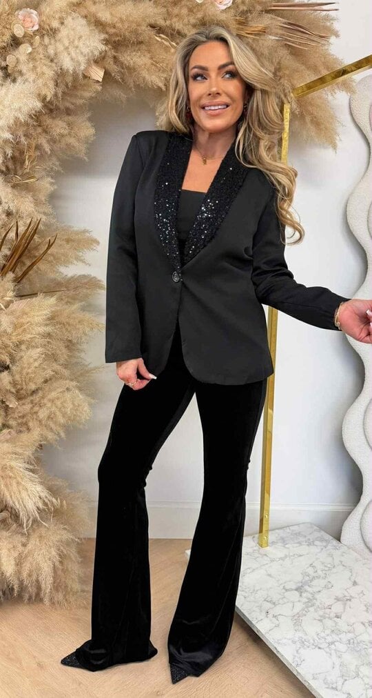 SEQUIN KRAAG BLAZER BLACK SEQUIN KRAAG BLAZER BLACK