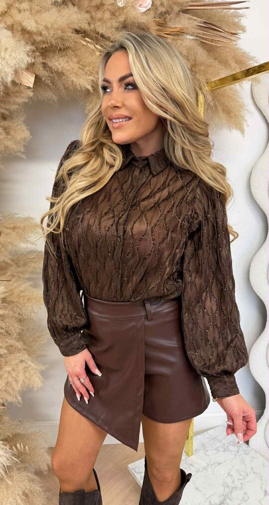 GLAM SHINE BLOUSE 4689 CHOCO GLAM SHINE BLOUSE 4689 CHOCO