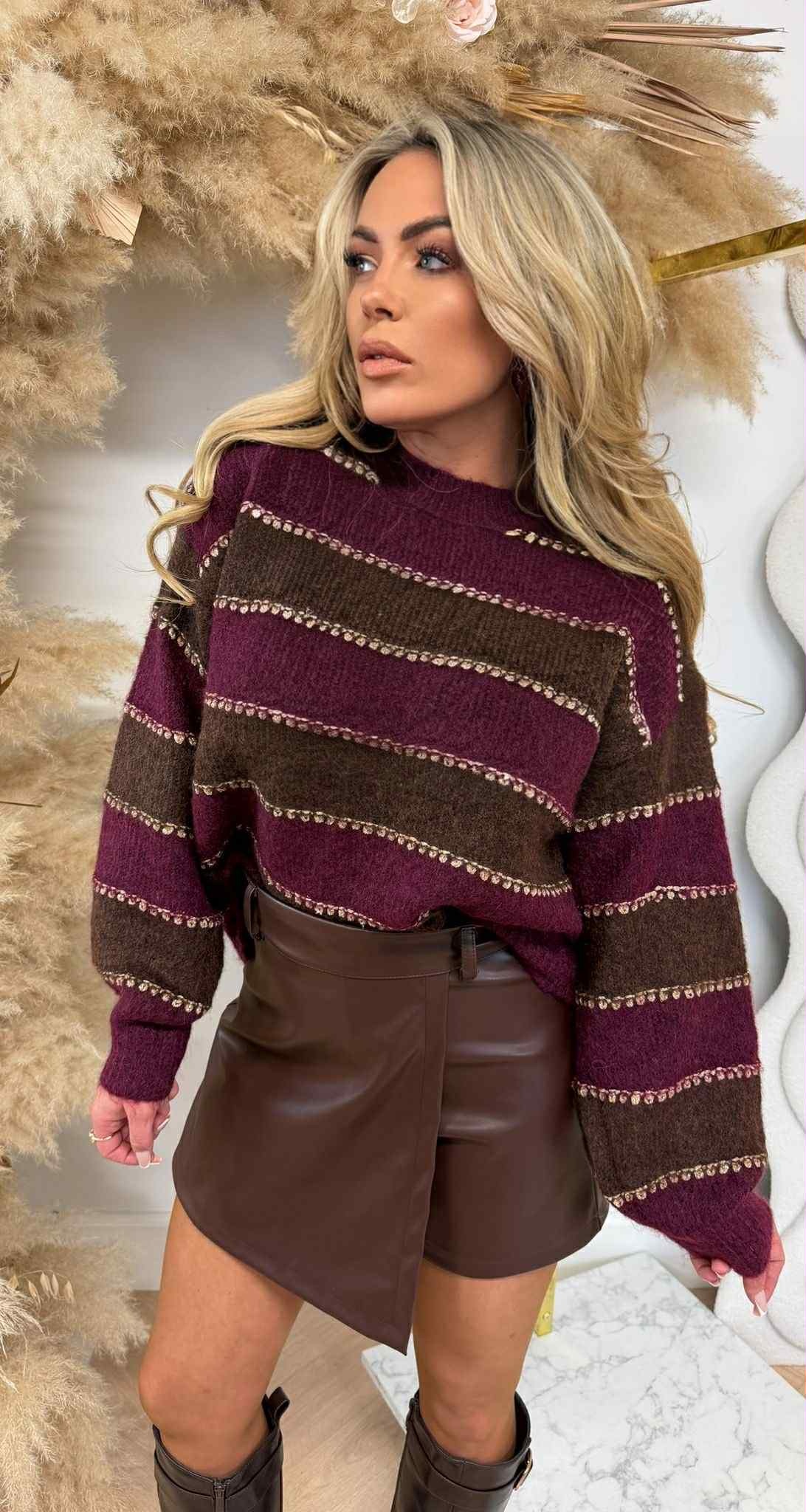 MUSTHAVE  STRIPE SWEAT 1866 BORDEAUX