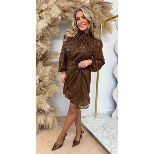 LEO SHINE PRINT DRESS 5335A CHOCO LEO SHINE PRINT DRESS 5335A CHOCO