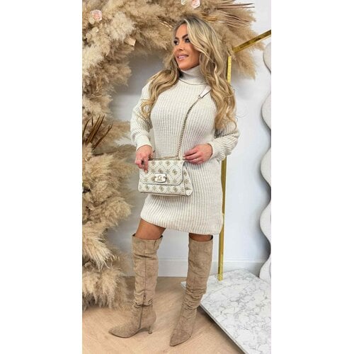 SPARKLE KOL DRESS BEIGE SPARKLE KOL DRESS BEIGE