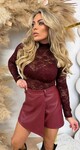 BY SWAN LACE GAUZE TOP 10082 BORDEAUX BY SWAN LACE GAUZE TOP 10082 BORDEAUX