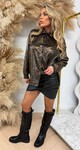 SHINY LEOPARD BLOUSE GOLD/BLACK