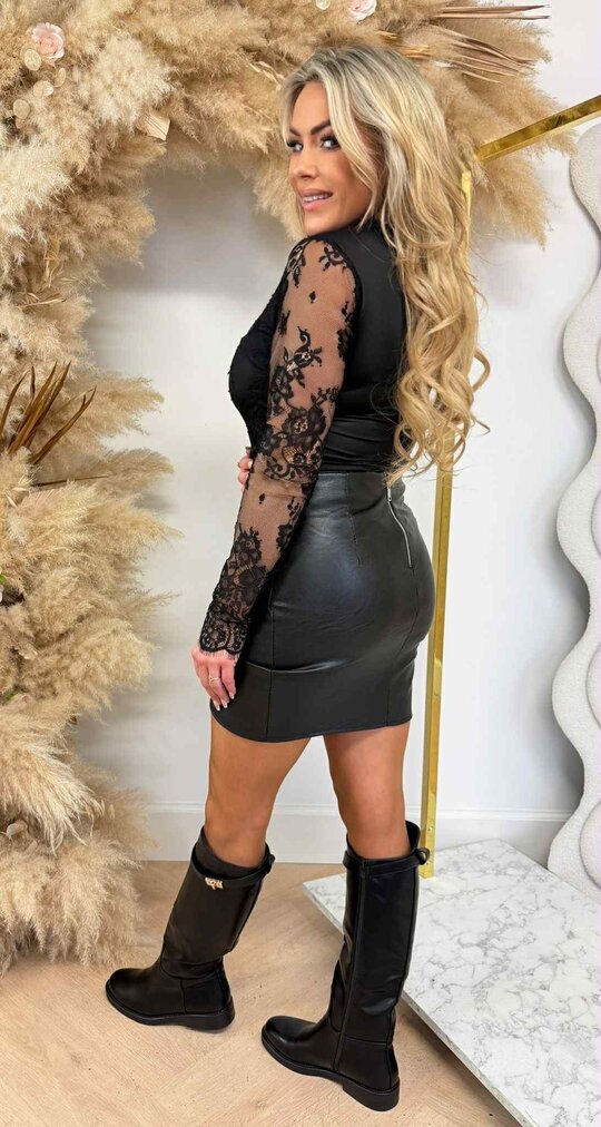 STRETCHY LACE BODY V548 BLACK