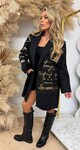 GOLDY TEKST COAT BLACK