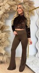 SEQUIN PARTY TOP 7051 CHOCO