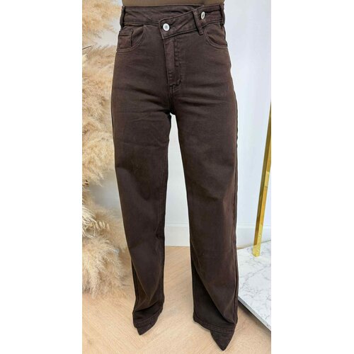 SLANTED WIDE LEG JEANS 6005-5 CHOCO SLANTED WIDE LEG JEANS 6005-5 CHOCO