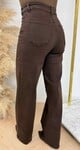 SLANTED WIDE LEG JEANS 6005-5 CHOCO