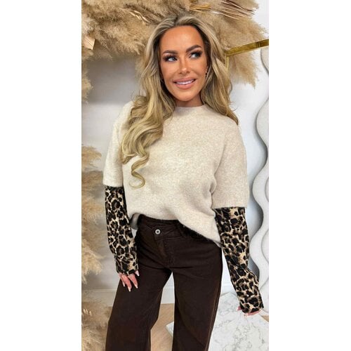 LEO SLEEVE SWEAT SH723 BEIGE