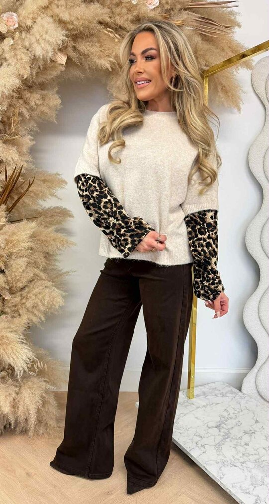 LEO SLEEVE SWEAT SH723 BEIGE