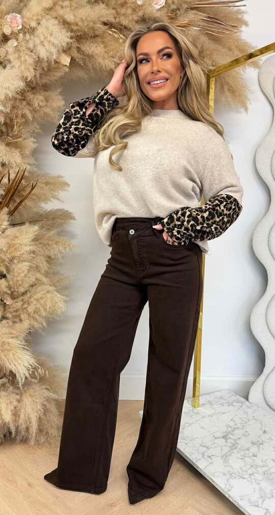 LEO SLEEVE SWEAT SH723 BEIGE