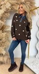 DENIM KRAAG HARTJES SWEAT 1026 CHOCO