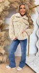 DIAMOND FAKE FUR KRAAG JACKET 1100 LIGHTBEIGE