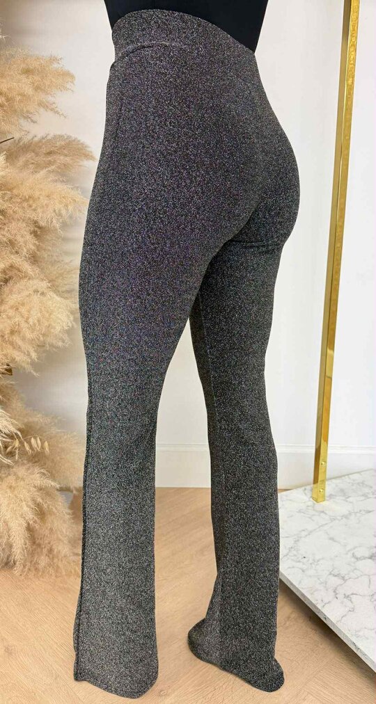 JULIE GLITTER FLARED PANTS SILVER