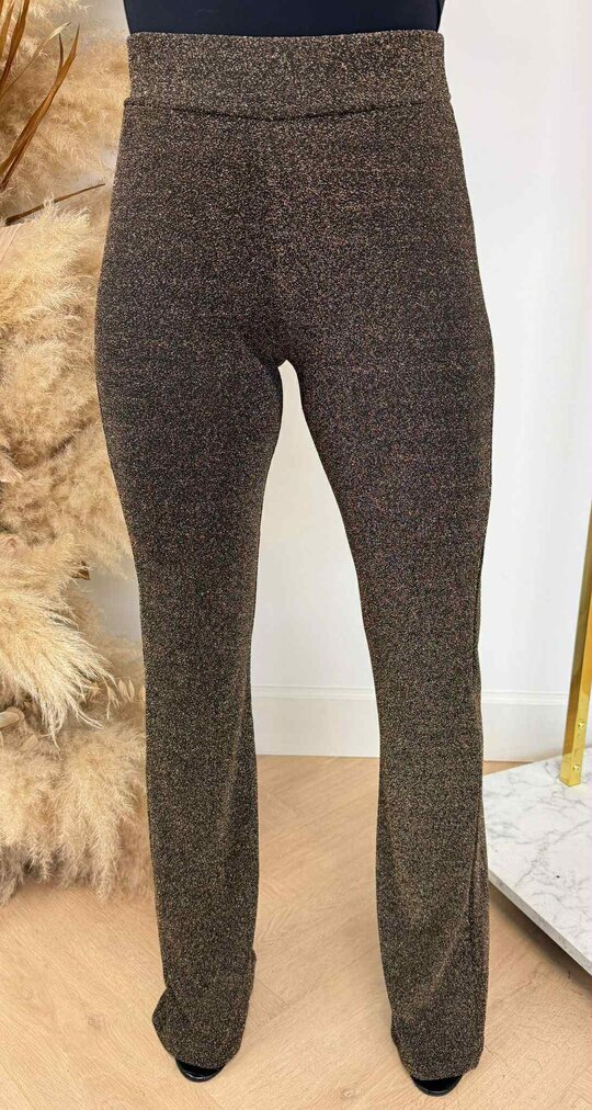 JULIE GLITTER FLARED PANTS GOLD JULIE GLITTER FLARED PANTS GOLD