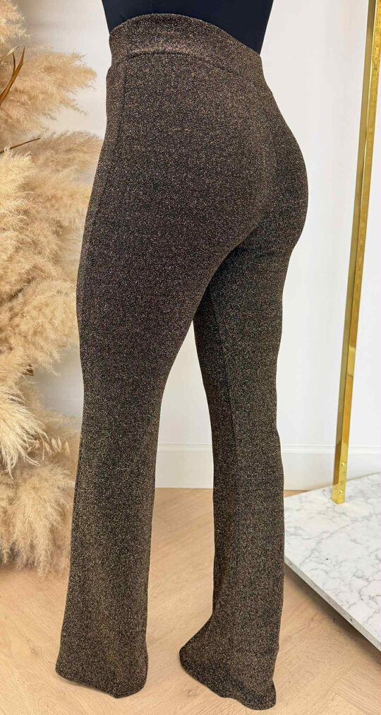 JULIE GLITTER FLARED PANTS GOLD JULIE GLITTER FLARED PANTS GOLD