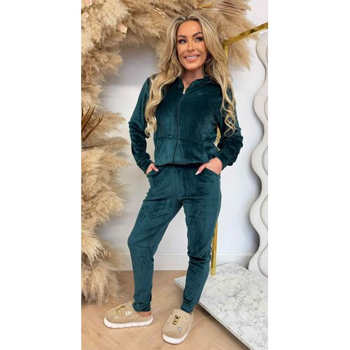 BASIC ZIP VELVET SET 287 GUCGREEN