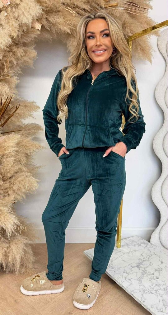 BASIC ZIP VELVET SET 287 GUCGREEN