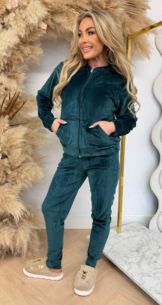 BASIC ZIP VELVET SET 287 GUCGREEN